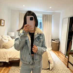 SUBDUED FUR LINED DENIM JACKET SZ M
